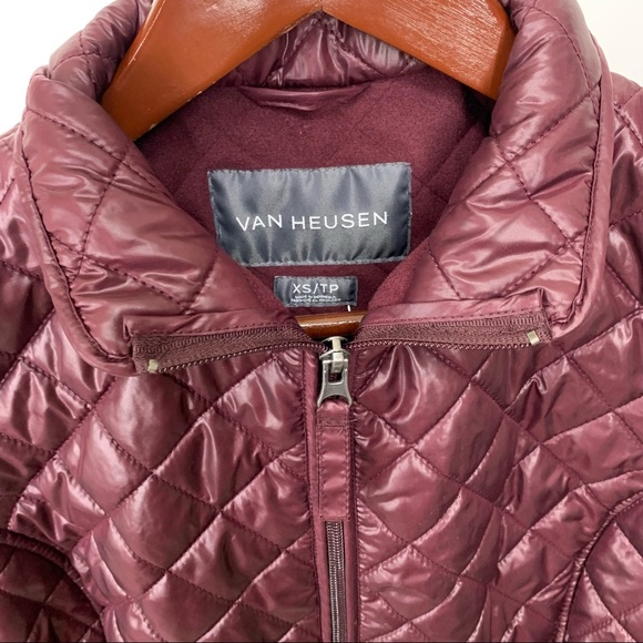 Van Heusen Raisin Plum Purple Lightweight Quilted Vest Understated Puffer Nwt XS - Picture 8 of 14